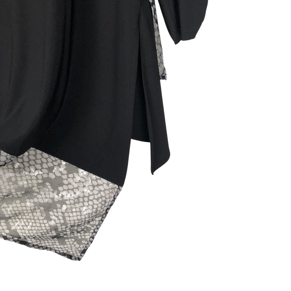 Joseph Ribkoff Black Knit Tunic Top Size 10 Asymmetrical - Picture 5 of 8